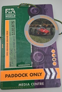 Formual One Belgian Grand Prix Paddock Pass