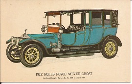 Rolls Royce 1912 Silver Ghost Collectors Postcard