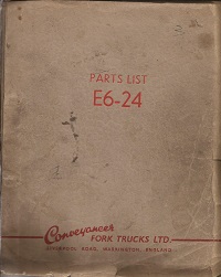 Conveyancer E6-24 Fork Lift Truck Parts List 