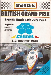 1986 British Grand Prix Programme