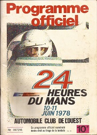 Le Mans 24Hrs Programme 1978